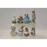 Eight Beswick Beatrix Potter figures - Miss Moppet, Anna Maria, Lady Mouse, Rebeccah Puddle-Duck,