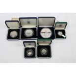 World - silver coins - to include Falklands - 1987 Silver Proof Piedfort One Pound,