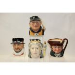Four Royal Doulton character jugs - Queen Victoria D6788, Yachtsman D6622,