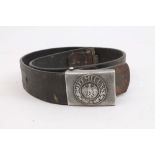Second World War Nazi Wehrmacht belt and buckle, the buckle marked - L. K.