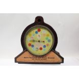 Early 20th century penny-in-the-slot Wheel of Fortune, in a wooden case,