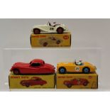 Dinky - Austin-Healey '100' Sports no. 109, Jaguar XK120 Coupe no. 157, MG Midget Sports no.