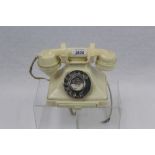 GPO ivory telephone - 200 series with index drawer,