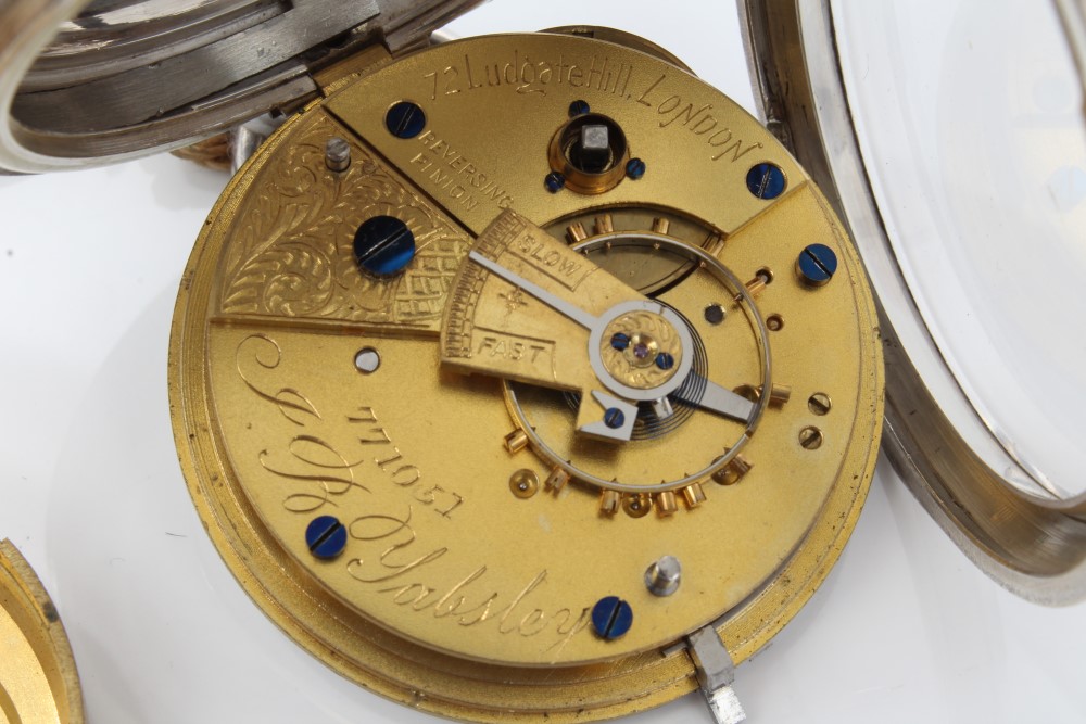 Gentlemen's silver open faced pocket watch, - Image 4 of 6