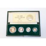 G.B. 1980 Elizabeth II Four Coin Gold Proof Set - Five Pounds - Half Sovereign (N.B.