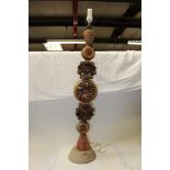 Impressive Bernard Rooke studio pottery totem pole lamp