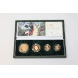 G.B. Gold Proof Four Coin Sovereign Collection - 2007 - £5 to Half Sovereign (N.B.