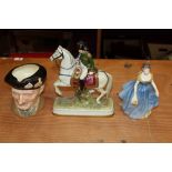 Royal Doulton character jug - Monty D6202, Doulton figure - Melanie HN2271, two military figures,