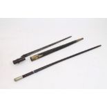 Victorian 1853 pattern Enfield socket bayonet in brass mounted leather scabbard,