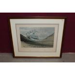 Autographs - signed print of limited edition North Face of Mount Everest,