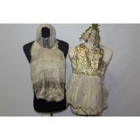 Two children's vintage fancy dress costumes - one is a tiered beaded 1920s 'flapper' costume with