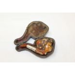 19th century meerschaum pipe carved in the form of a female head,