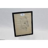 Louis Wain (1860 - 1939), pencil - young dog, signed, 24cm x 18cm,