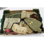 Selection of militaria - to include webbing holsters, ammunition pouches,