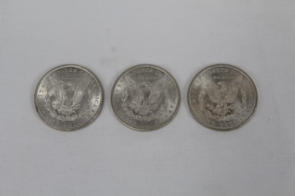 U.S.A. Morgan silver Dollars - 1882, 1883O and 1884O.