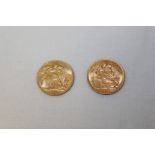 G.B. gold Sovereigns - George V - 1913 (x 2).