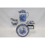 Late Victorian Minton blue and white tea and dinner service (83 pieces)