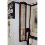 Admiral Fitzroy barometer in glazed mahogany case