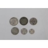G.B. George V mixed silver coinage - to include Half Crown - 1919. EF, Sixpence - 1912.
