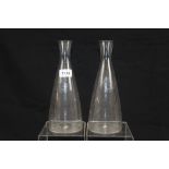 Pair of Gilbey's Centenary commemorative carafes by Ronald Stennett Wilson 1957, by Orrefors,