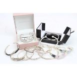 Collection of silver and white metal bangles