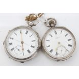 Gentlemen's silver open faced pocket watch,