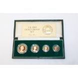 G.B. 1980 Elizabeth II Four Coin Gold Proof Set - Five Pounds - Half Sovereign (N.B.
