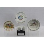 Four pieces of Wedgwood Peter Rabbit china - babies' bowl, plate and two egg cups,