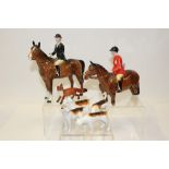 Beswick hunt group comprising Huntswoman, Huntsman,