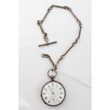 Gentlemen's silver open faced pocket watch,