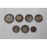 South Africa - mixed silver coinage of President Kruger - to include Crown - 1892 Single Shaft