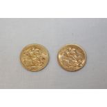 G.B. George V gold Sovereigns - 1912. AVF and 1913.