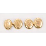 HRH Albert Edward Prince of Wales - pair gold presentation cufflinks,