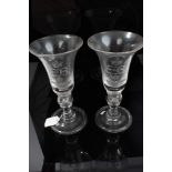 The Coronation of King Edward VIII 1937 - pair good quality cut glass goblets with engraved bowls