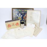 Collection of Royal ephemera - including signed Imperial Service Order Citation,