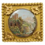 Very fine 19th century Italian micromosaic picture depicting The Falls at Tivoli,