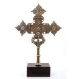 Early, possibly 15th century, Ethiopian bronze processional cross,