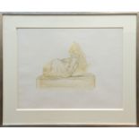 *Dame Elisabeth Frink (1930 - 1993), pencil and wash - Horse and Man on a plinth, signed,