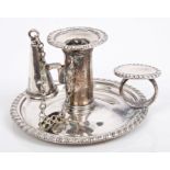 Victorian silver miniature chamberstick with gadrooned borders,