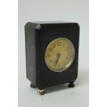 Edwardian silver gilt and tortoiseshell cased timepiece with gilt dial, Arabic numerals,