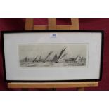 William Lionel Wyllie (1851 - 1931), signed etching - Yachts at Cowes, in glazed frame,