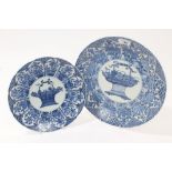 Two 19th century Chinese export blue and white chargers,