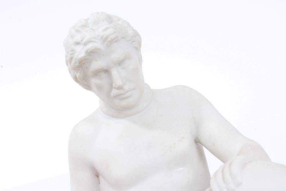 19th century Continental Grand Tour blanc-de-chine porcelain figure of 'The Dying Gaul', - Image 3 of 4