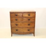 Regency mahogany chest of drawers with two short over three long graduated drawers,