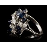 Sapphire and diamond cocktail ring,