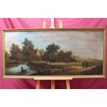 Late 18th / early 19th century English School oil on canvas - extensive rural landscape with
