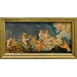 19th century Continental School oil on panel - classical scene with water nymphs and mermaids,