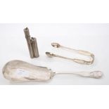 Pair Victorian silver sugar tongs (London 1841),