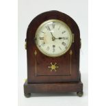 19th century mantel clock with spring-driven timepiece movement,
