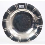 Contemporary silver dish of shallow circular form, with fluted border (London 1958), Richard Comyns.